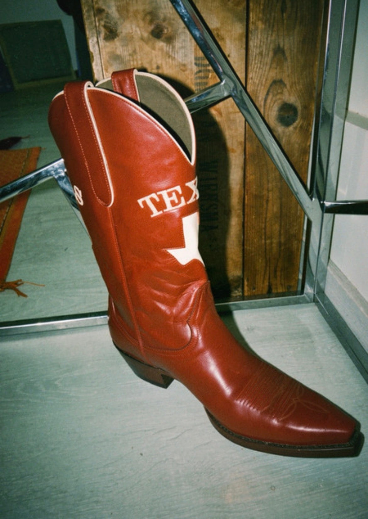 Vintage “TEXAS” Leather Cowboy Boots