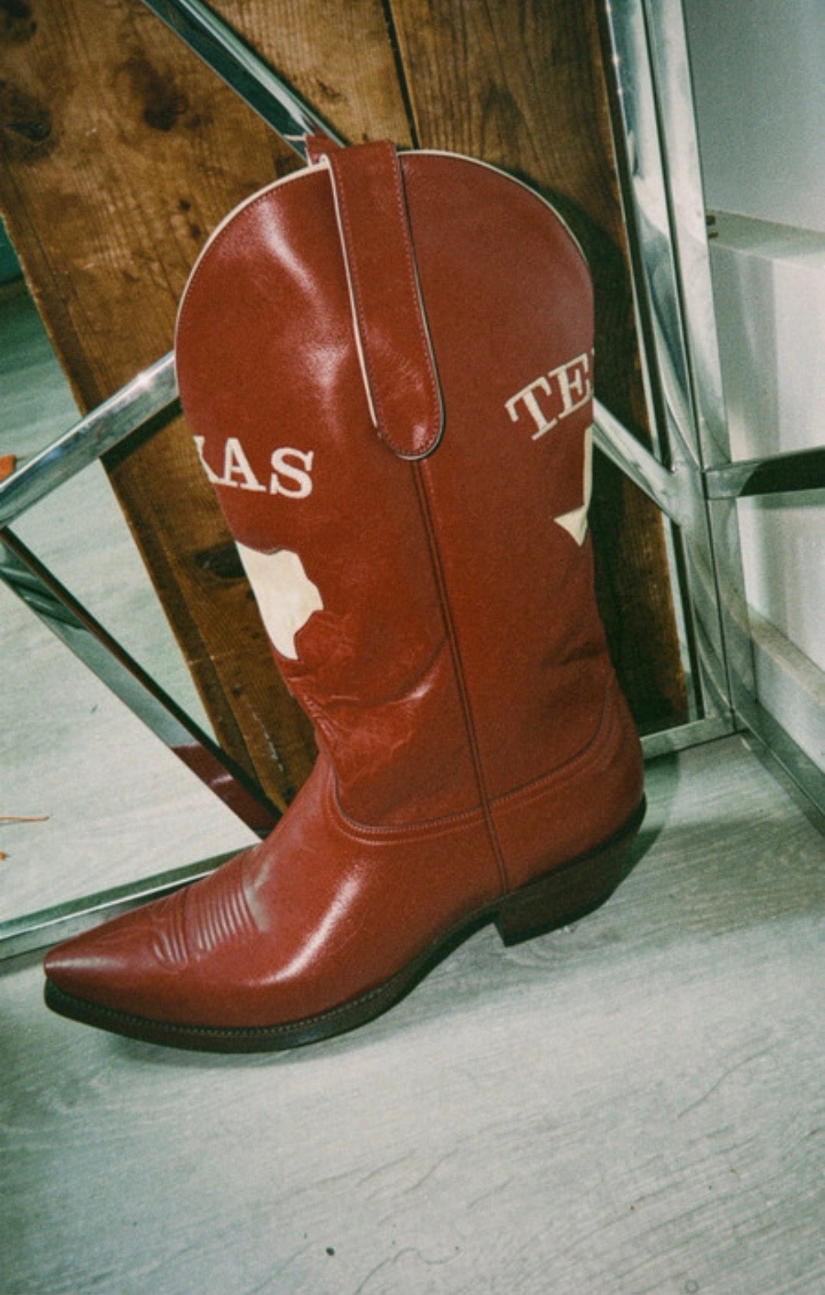 Vintage “TEXAS” Leather Cowboy Boots